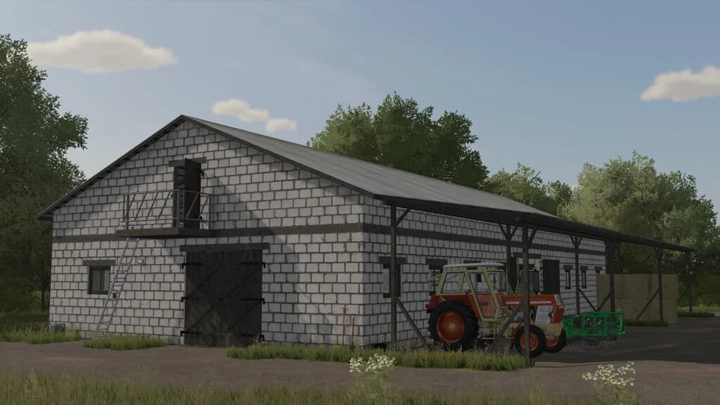 COW BARN WITH SHED