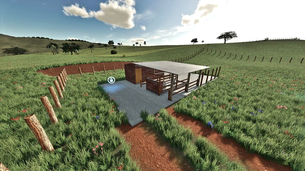 COW PASTURE WITH MILKING BARN