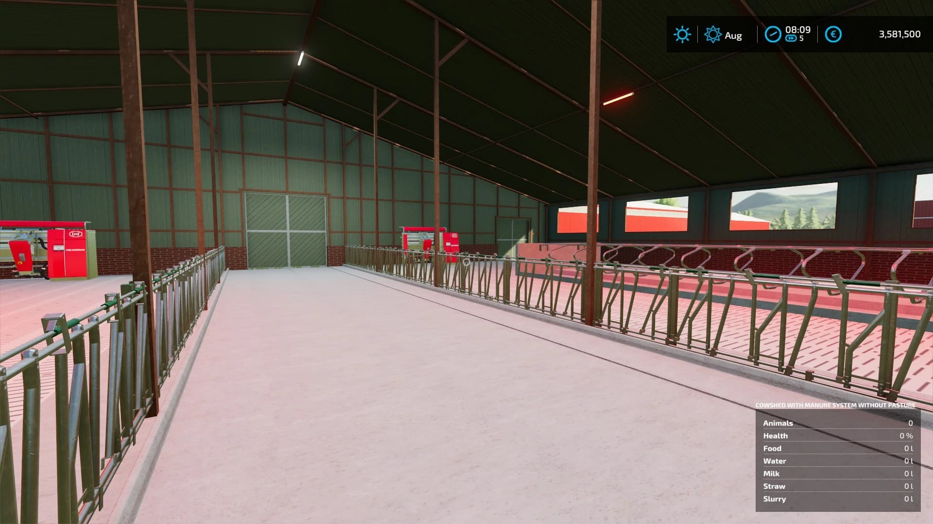 COWSHED WITH MANURE SYSTEM WITHOUT PASTURE