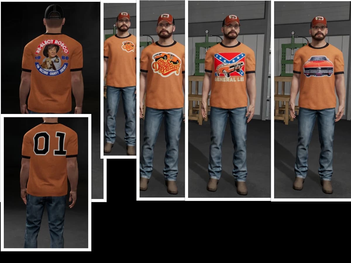 DUKES OF HAZZARD THEMED CLOTHING PACK