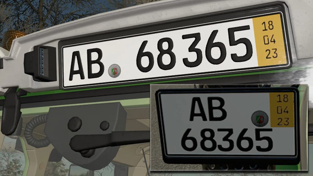 GERMAN LICENSEPLATE INCL. SHORTTIME AND SEASON (PREFAB)
