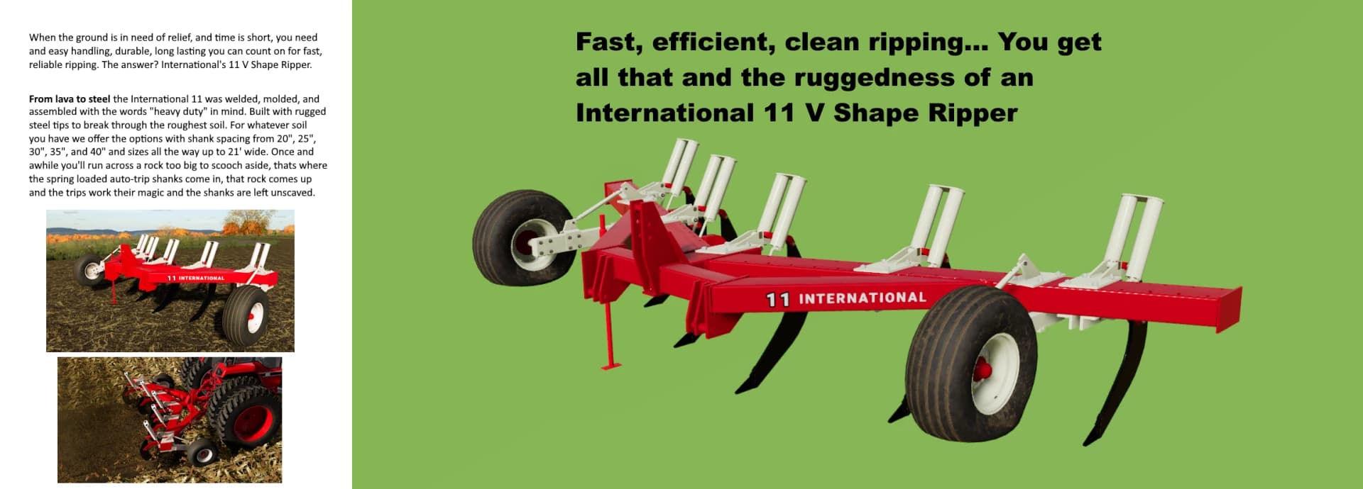 INTERNATIONAL 11 V SHANK RIPPER