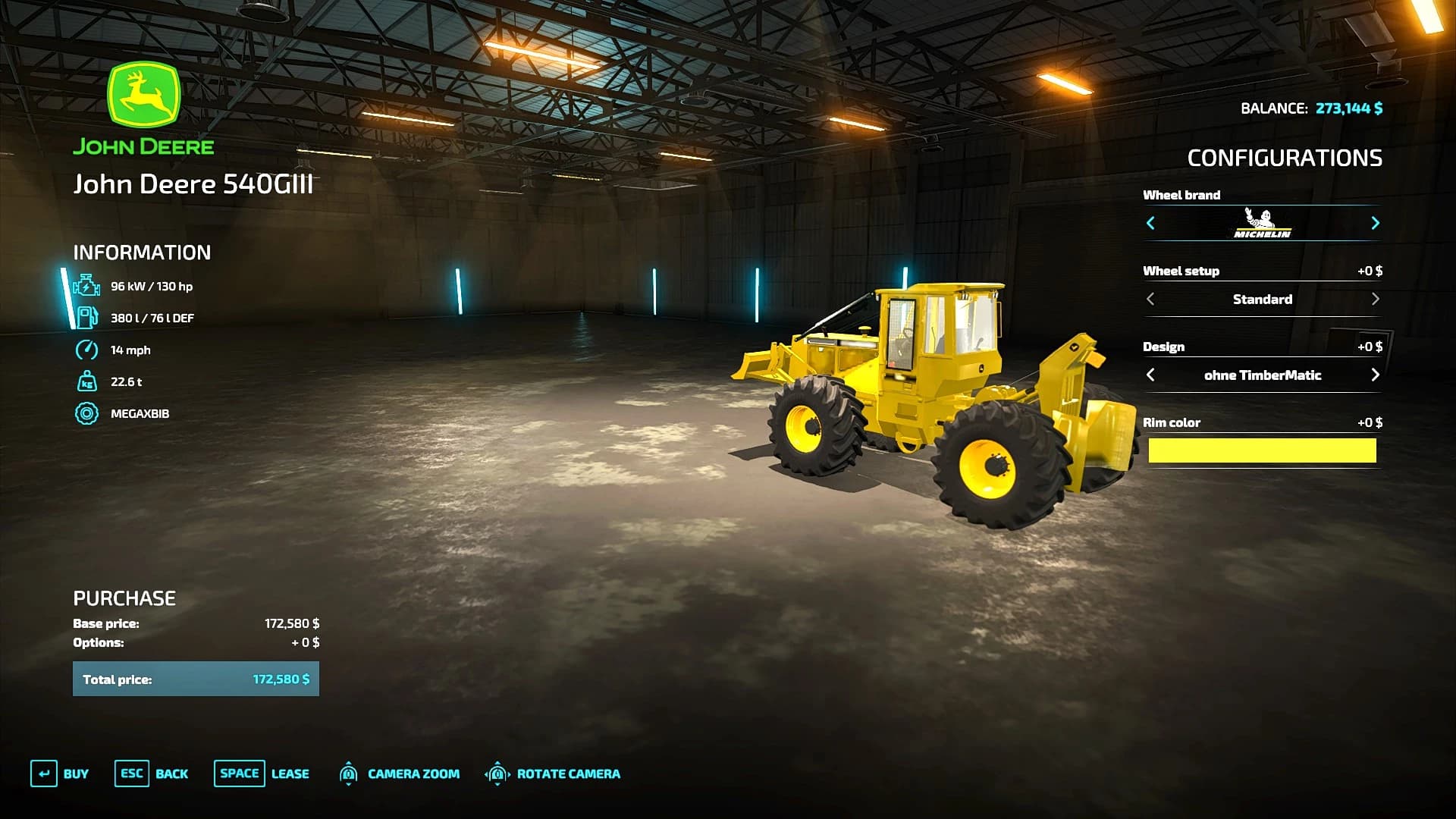 JD 540GIII CABLE SKIDDER (YELLOW 90'S STYLE)