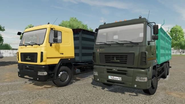 MAZ 6501A8 TRUCK AND A MAZ 856103 TRAILER