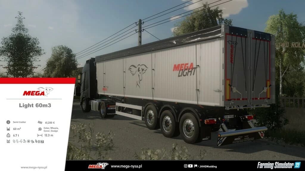 MEGA LIGHT 3 60M3 SEMI-TRAILER