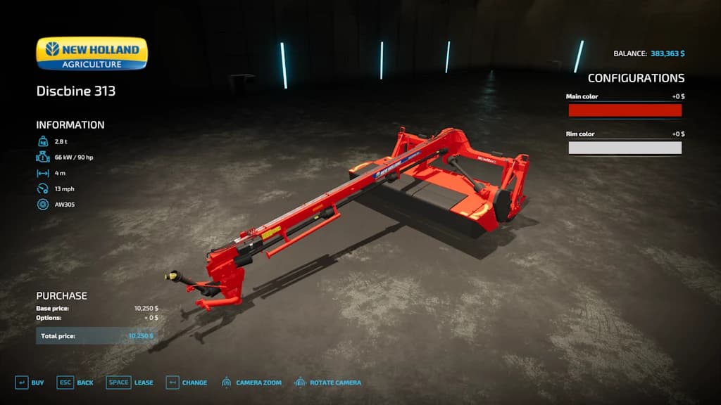 New Holland Discbine 313 Rust Edition