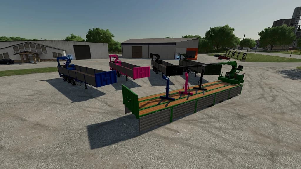 PLATFORM TRAILER WITH CRANE