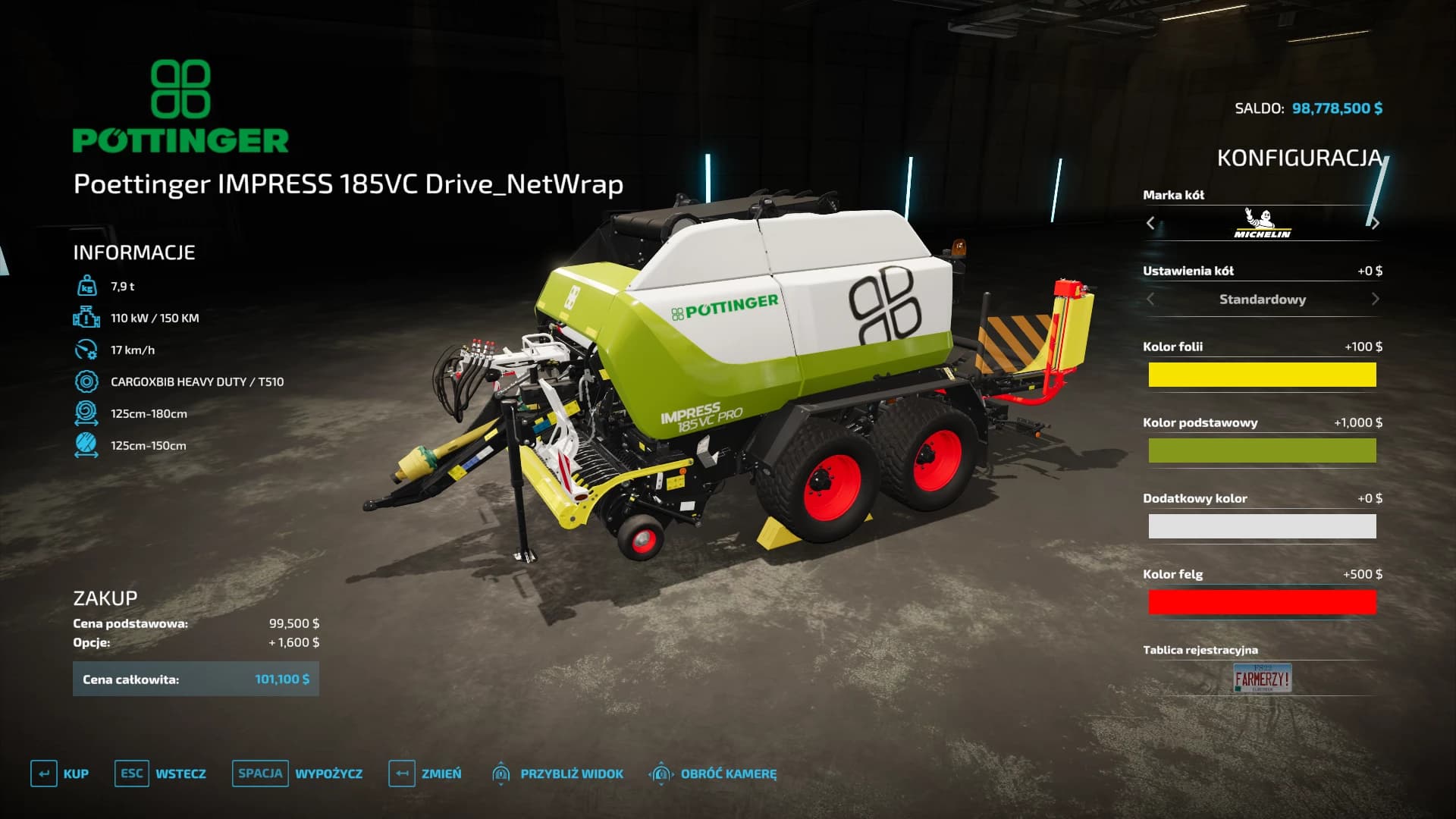 POETTINGER IMPRESS 185VC NETWRAP