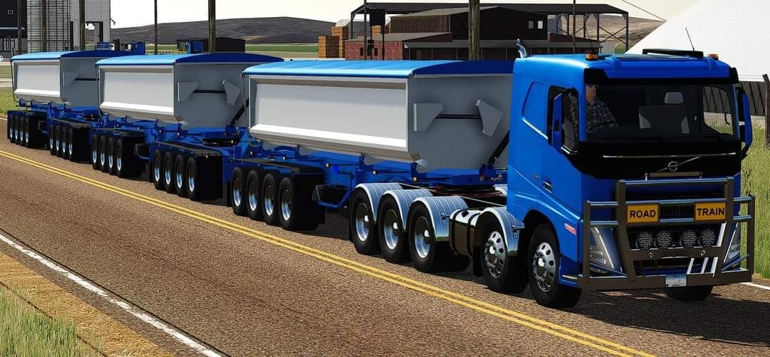 Quad axel side tippers with quad dolly's