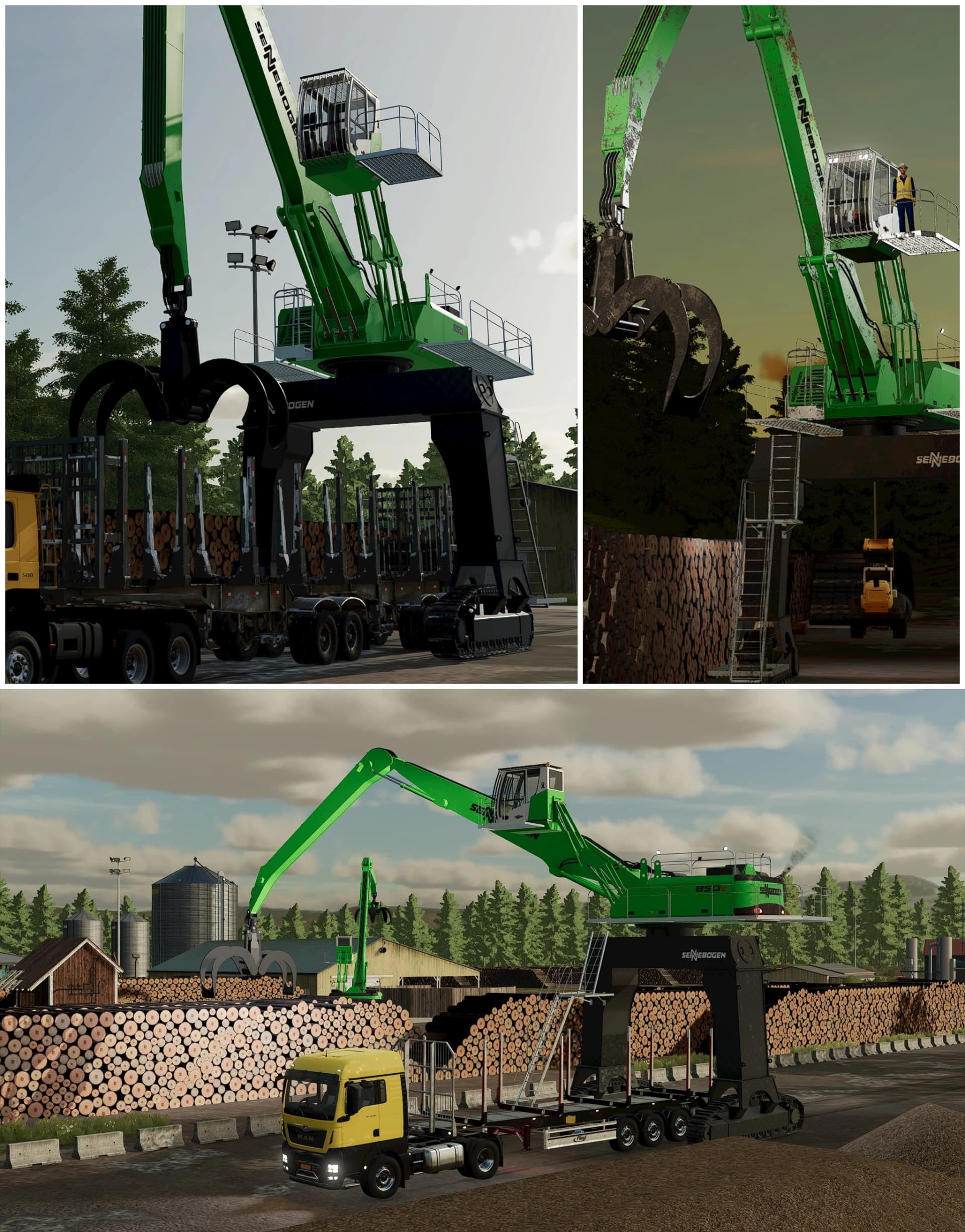 SENNEBOGEN 850E GANTRY LOG UNLOADER