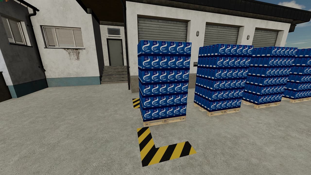 SUGAR FACTORY WITH EMPTY PALLETS