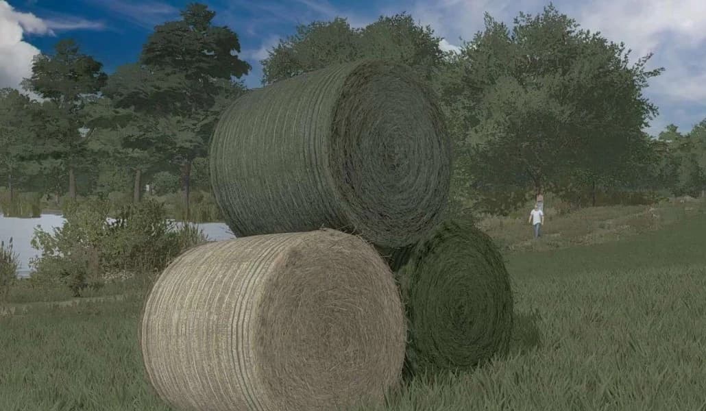 TEXTURES OF BALES OF STRAW, HAY, GRASS