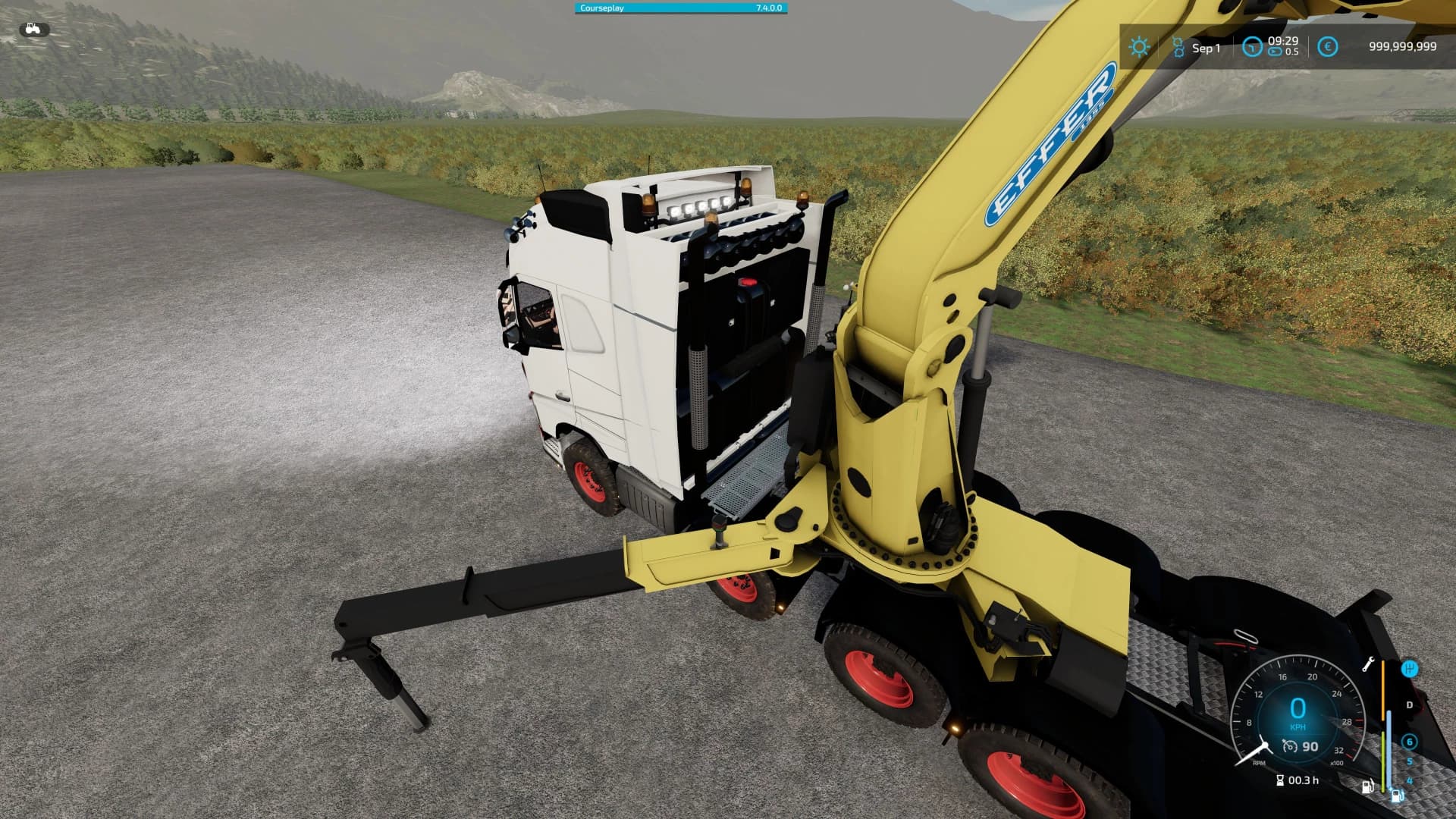 Volvo FH16 5 axles with Effer crane