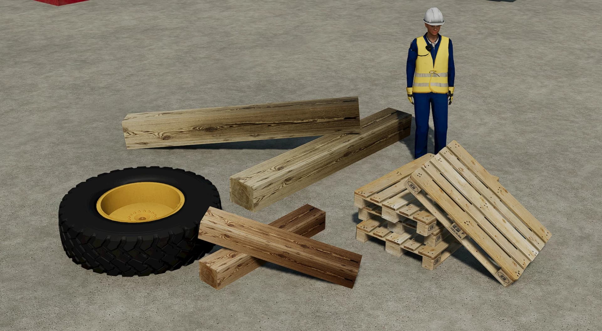 WOOD BEAMS AND PALLET