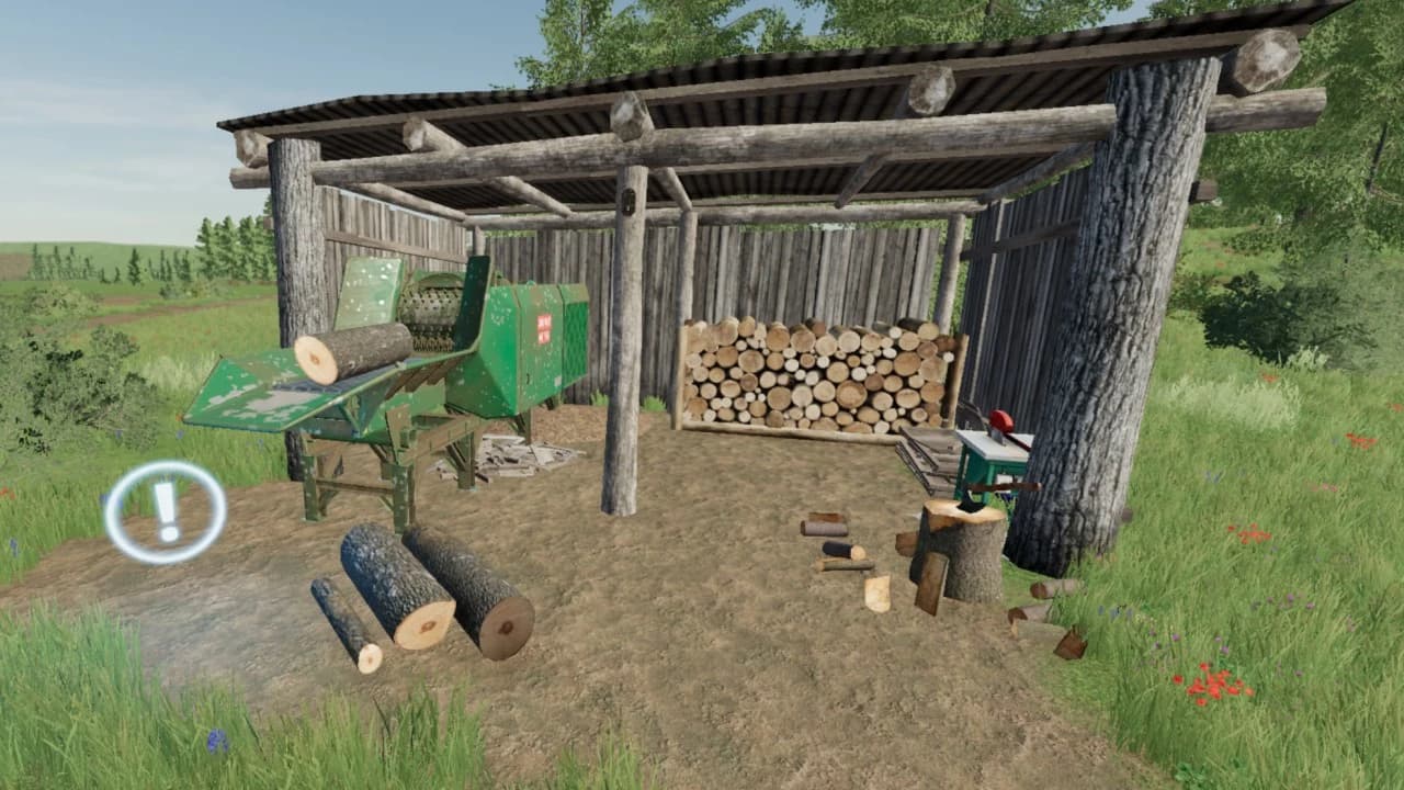 WOODPILE WITH OLD JENZ HE 700 STA