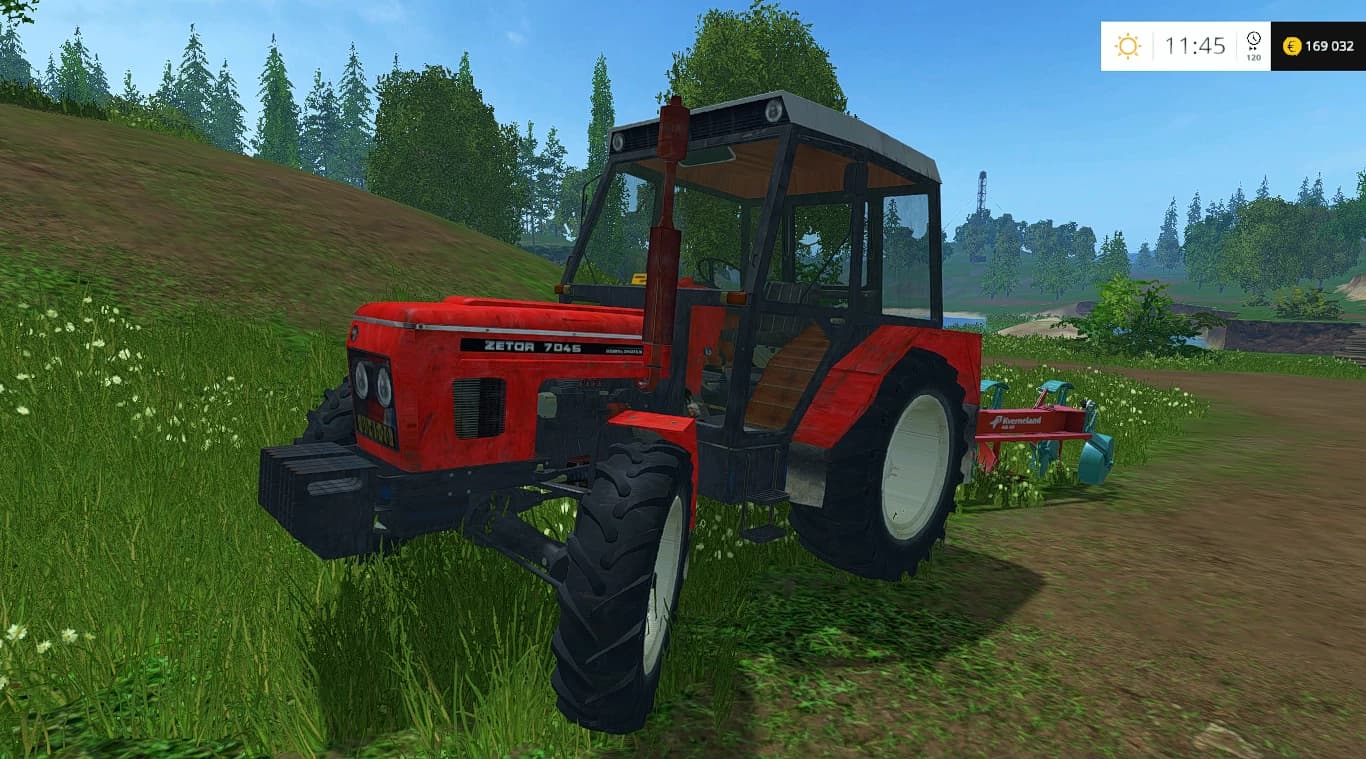 ZETOR 7045HS 4WD STARY DOBRY CZESKI CZERWONY RDŻA