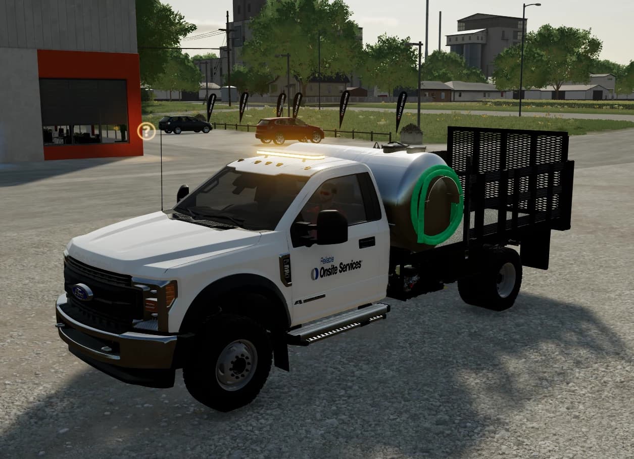 Ford Septic Work Truck With Strobe Bar Edit