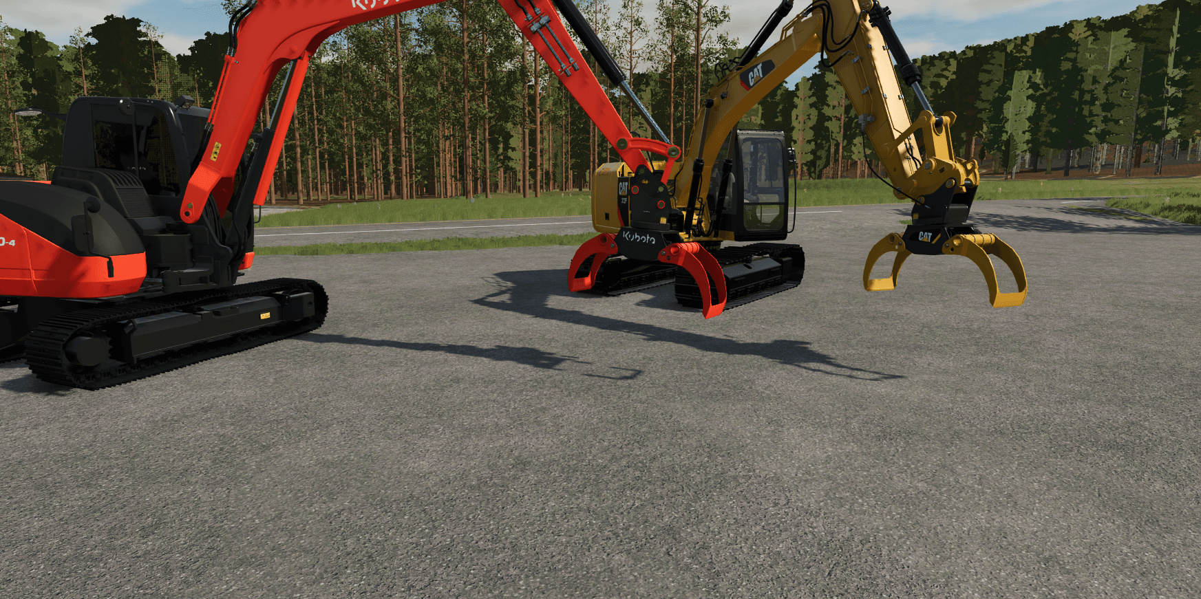 Cat and Kubota Grapple