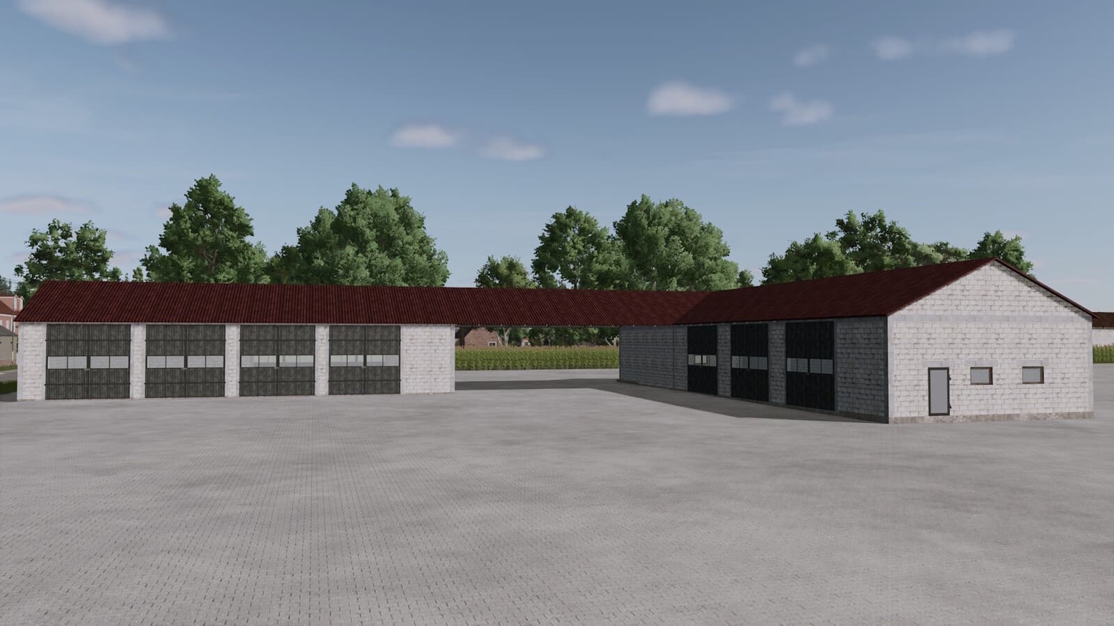 Halls Made Of White Concrete Blocks