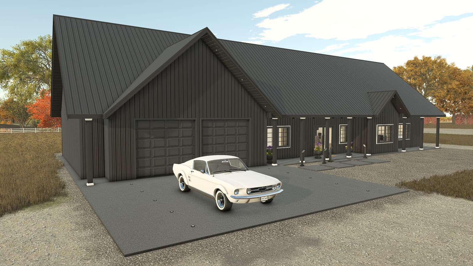 House With Two Car Garage