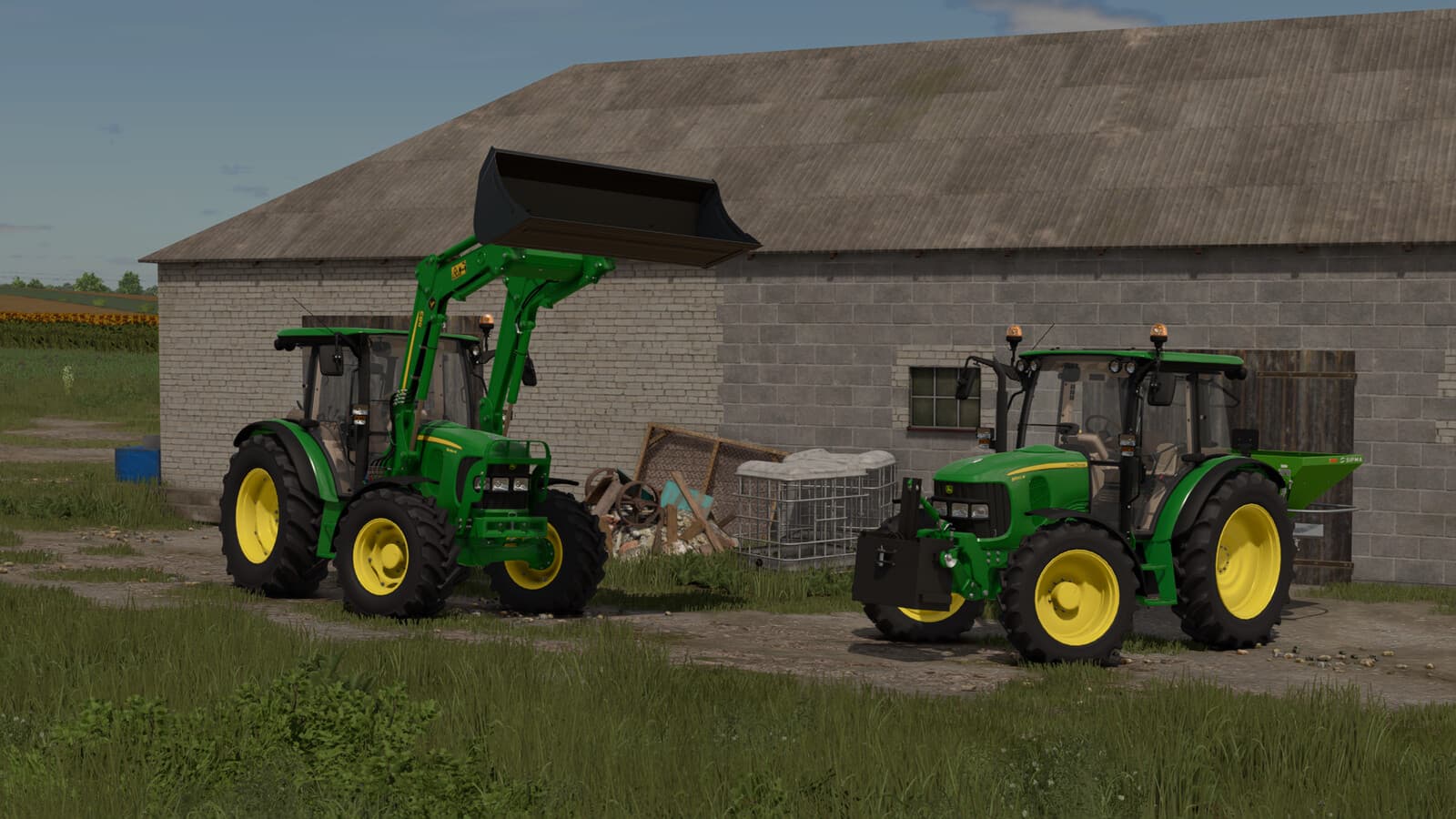 John Deere 5R + 583
