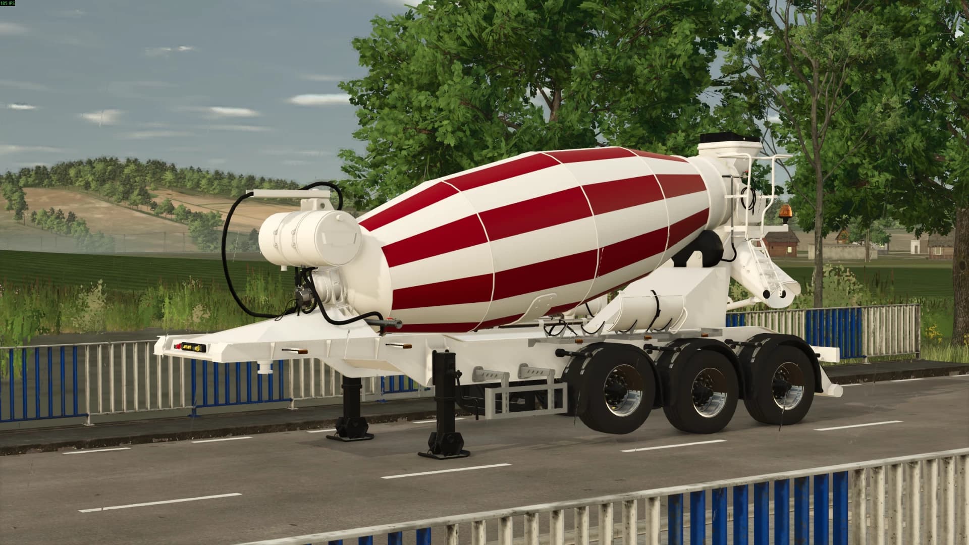 Cement mixer semi-trailer