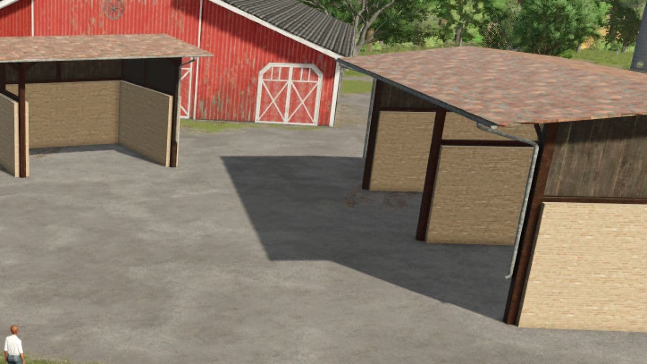 Brick and wood shed
