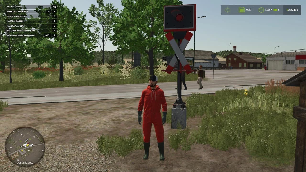 Placeable level crossing signal