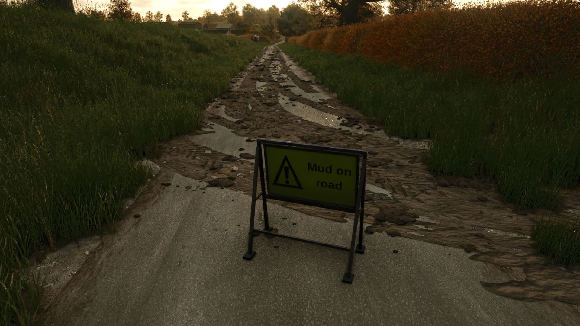 Mud on the road